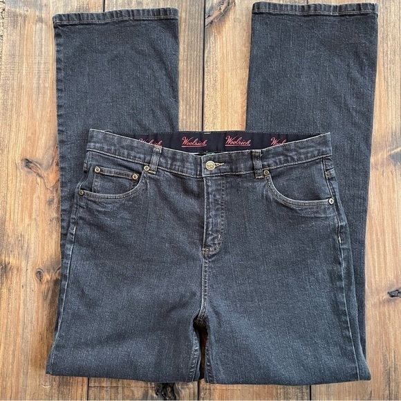 Woolrich pants black denim bootcut jeans size 12 - Picture 1 of 5